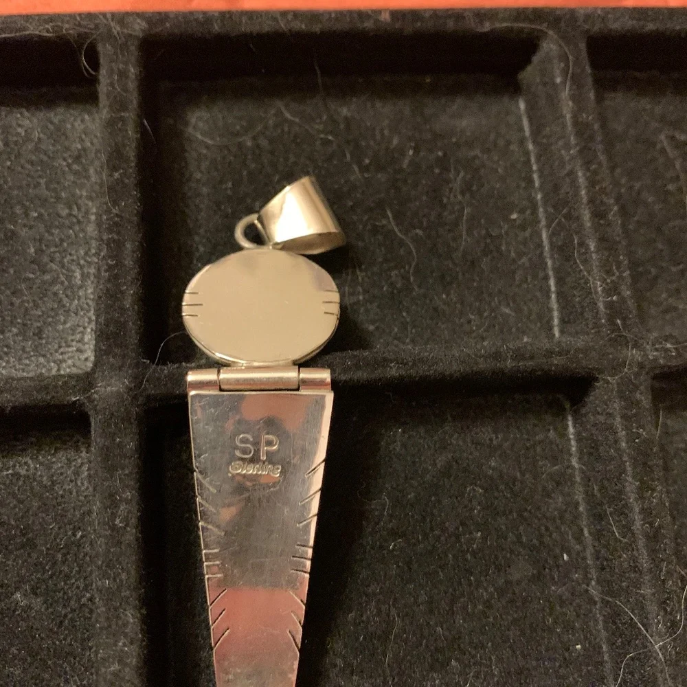 Native American Kachina Multi Stone Inlay Sterling Silver Pendant Vintage - Picture 3 of 6